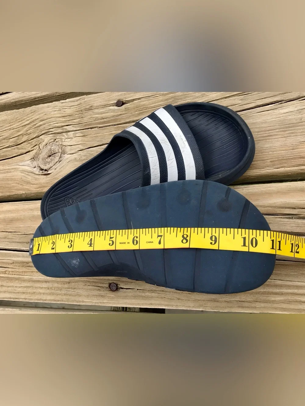 2 Pair Mens 6 7 Womens 8 9 ADIDAS Black Navy Blue Stripe Slide Sandals